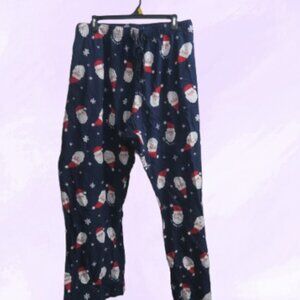 Old Navy Men's match the fam! 2021 santa clause heads pj bottoms in blue, white